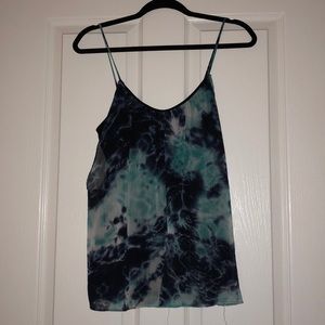 Aqua chiffon tank top